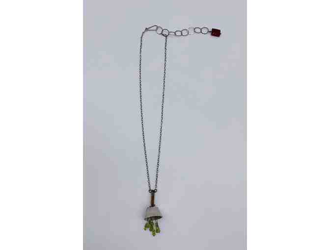 Sterling Silver Antler and Gemstone Necklace by Eric Silva Design