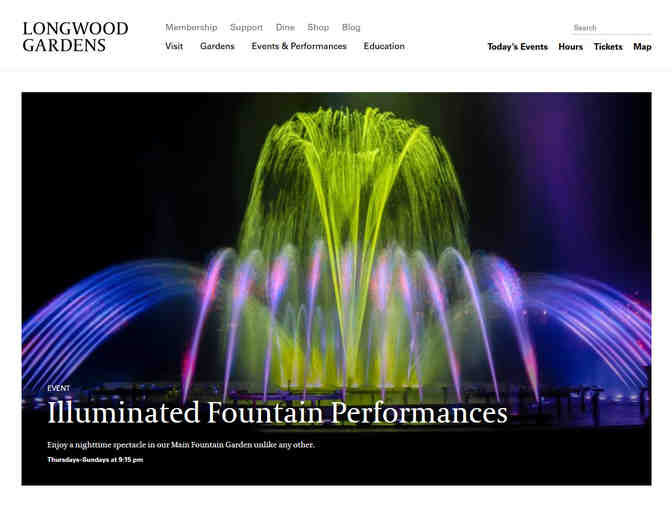 Longwood Gardens - Two General Admission Passes - Located in Kennett Square, PA
