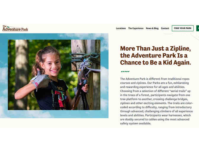 The Adventure Park in Storrs, CT - 3 Passes each good for a Three Hour Climb