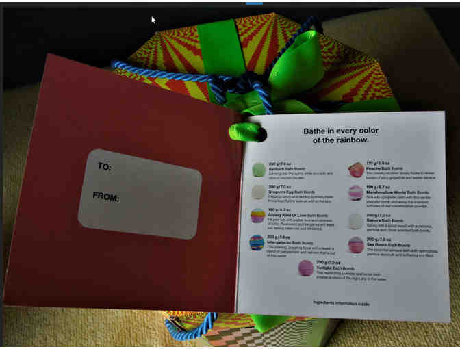 Lush Cosmetics has donated a 'Groovy Kind of Lush' Bath Bomb Gift Set