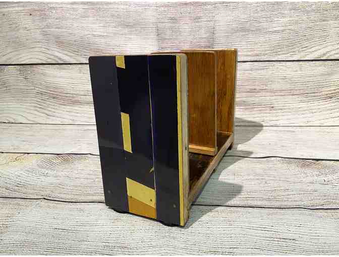 Book Rack Made from W.R. Johnson Coliseum Flooring