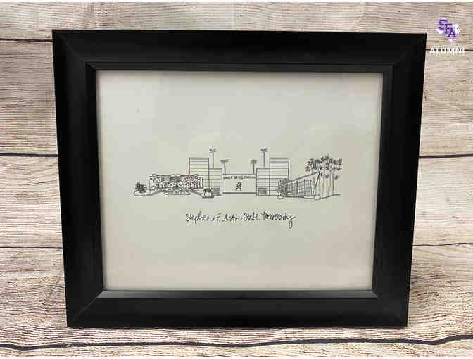 8 X 10 Hand-Drawn Print of SFA's Special Landmarks - Photo 1