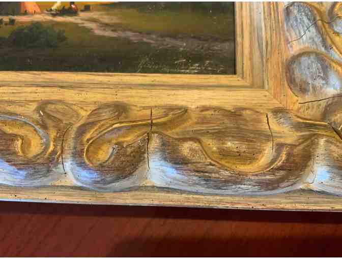 Small Painting of Native American Village by Heine Hart Stig