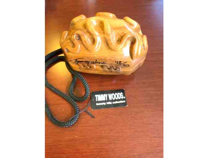 Timmy Woods of Beverly Hills Art to Wear Purse Natural Sculpted Wood