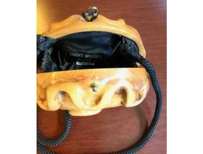 Timmy Woods of Beverly Hills Art to Wear Purse Natural Sculpted Wood