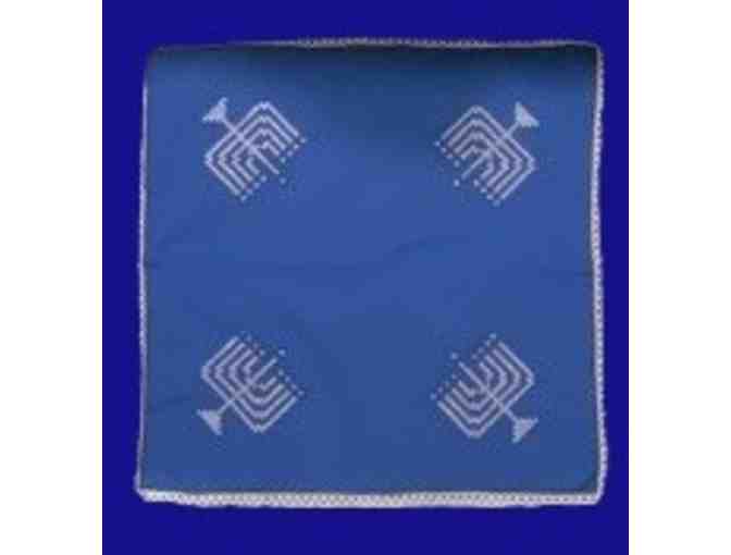 Challah Bread Cover 100% Cotton Hand Embroidery Cross-Stitch with a Lace Edge