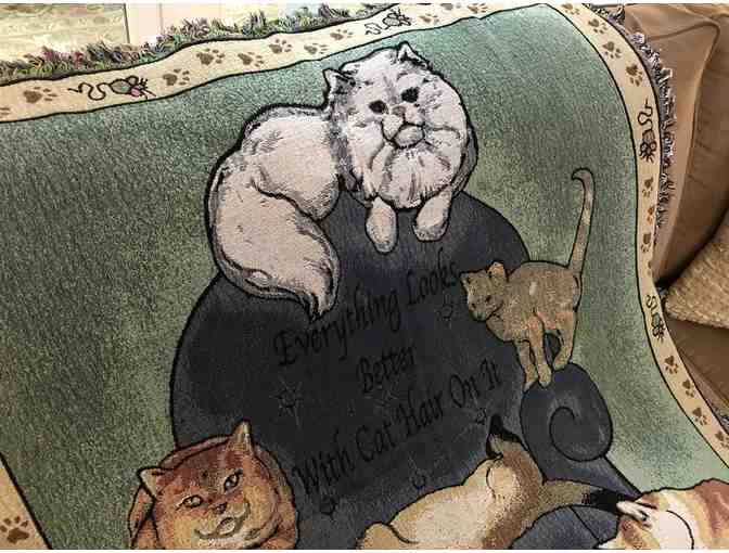 'Everything Looks Better with Cat Hair on it' Throw Blanket