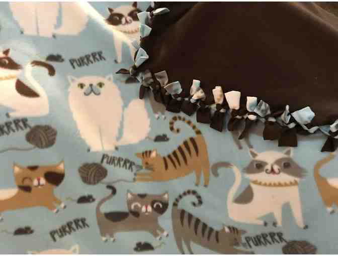 Heavy Fleece Fringed Throw - Blue Background