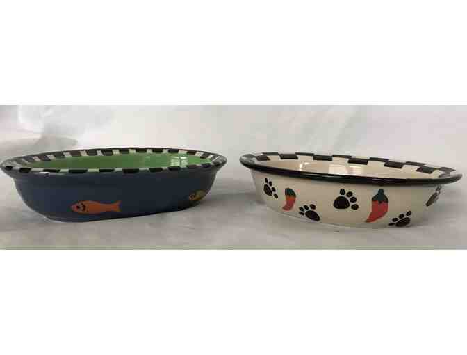 Lot of Two Cat Bowls- Oval