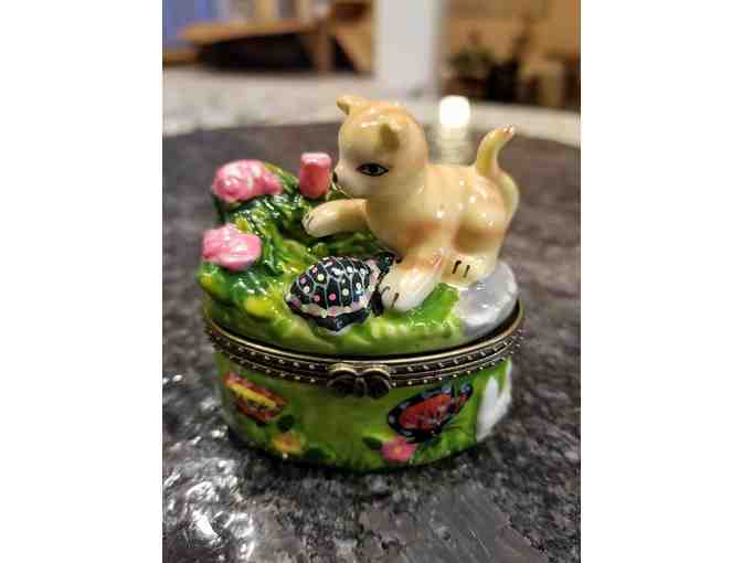 Lot of Three Cat Trinket Boxes