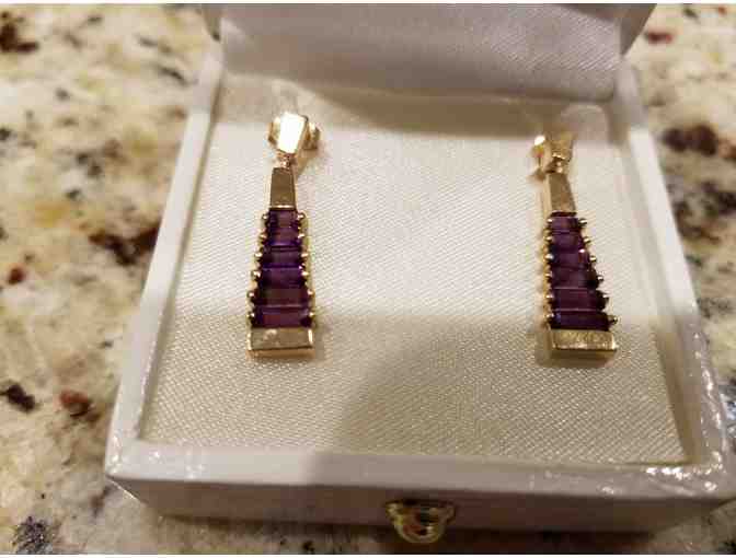 14K Amethyst Earrings