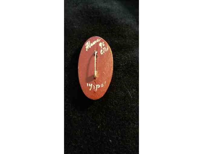 Hand Painted Russian Wooden Brooch-Pre Owned