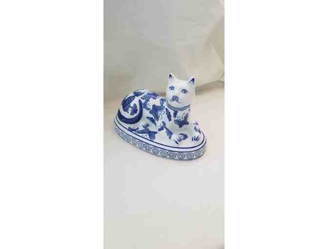 Blue Ceramic Cat