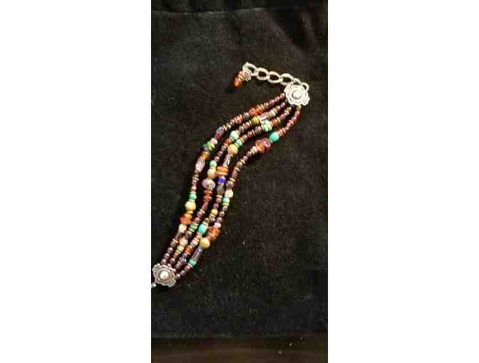 Multi Strand Multi Colored Bracelet- 925 clasp- Pre- Owned