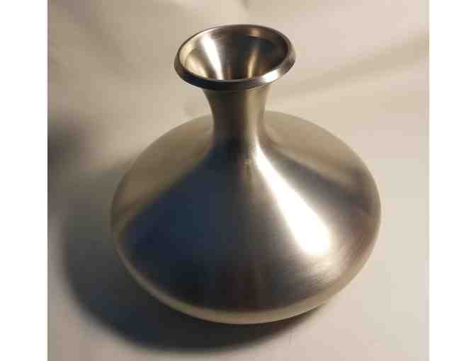 Satin Finish Silver Metal Vase