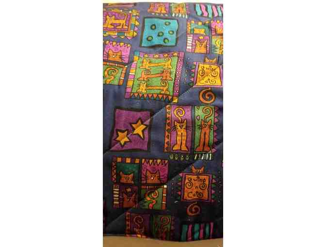 Quilted Kitty Mat- Jewel Colors/Purple Back