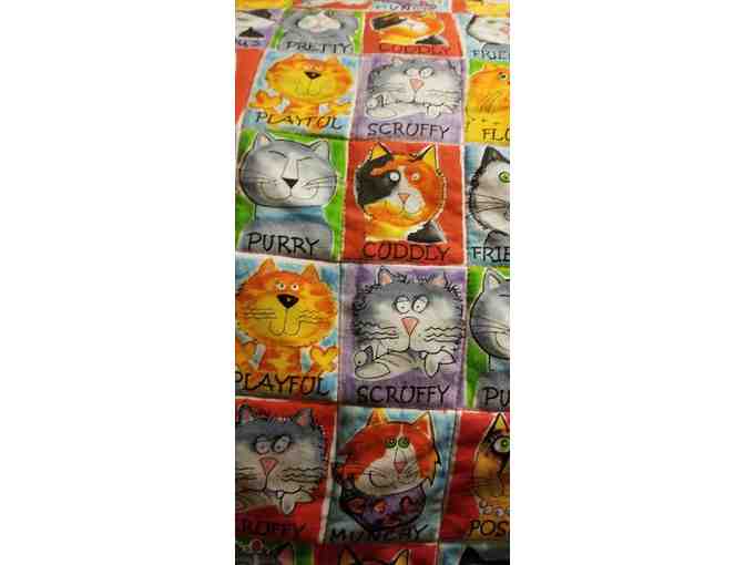 Quilted Kitty Mat- Multi Cat / Red Backing