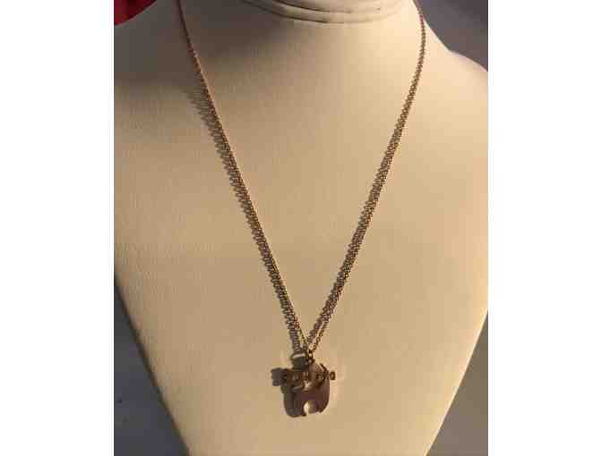 Betsy Johnson Kitty Necklace with Quartz in Rose Gold