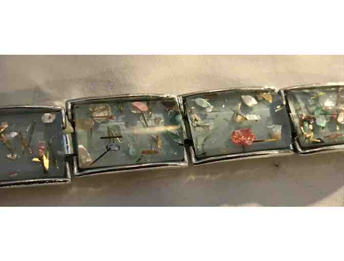 Acrylic Gold and Silver Flieck Bracelet