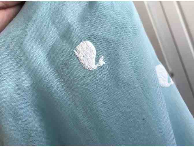 Infinity Scarf Light Blue with Whale Design