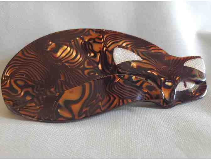 Lea Stein Tortoise Cat Pin