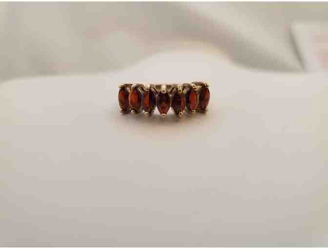 Vintage Garnet Ring Gold Overlay Marked Sterling ACI