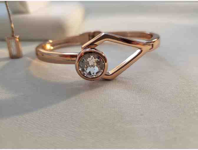 Rose Gold Toned Necklace and Bracelet with Crystals