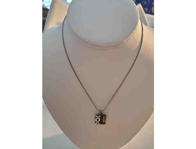 Artist Fused Silver, Copper and Gold Metal Pendant