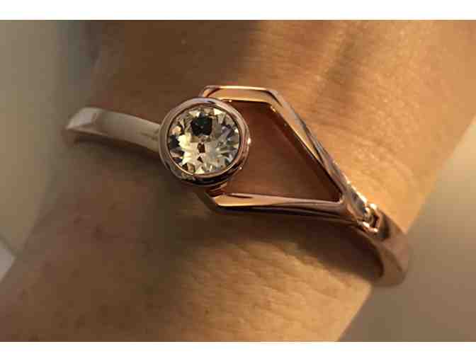 Rose Gold Toned Necklace and Bracelet with Crystals