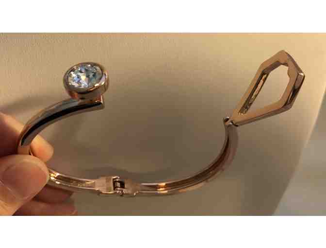 Rose Gold Toned Necklace and Bracelet with Crystals