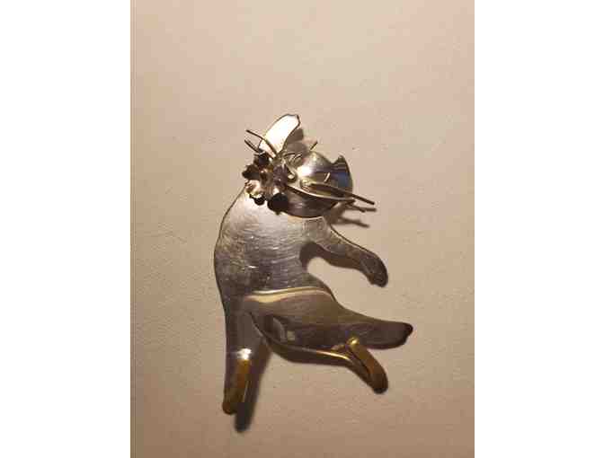 Lot of Two Sterling Cat Pins