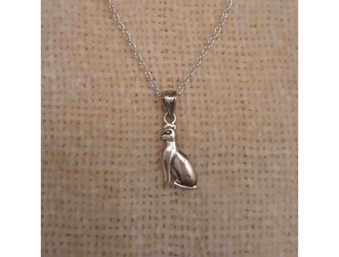 Egyptian Silver Cat Pendant