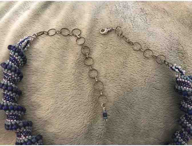 Shades of Blue Beaded Choker Necklace