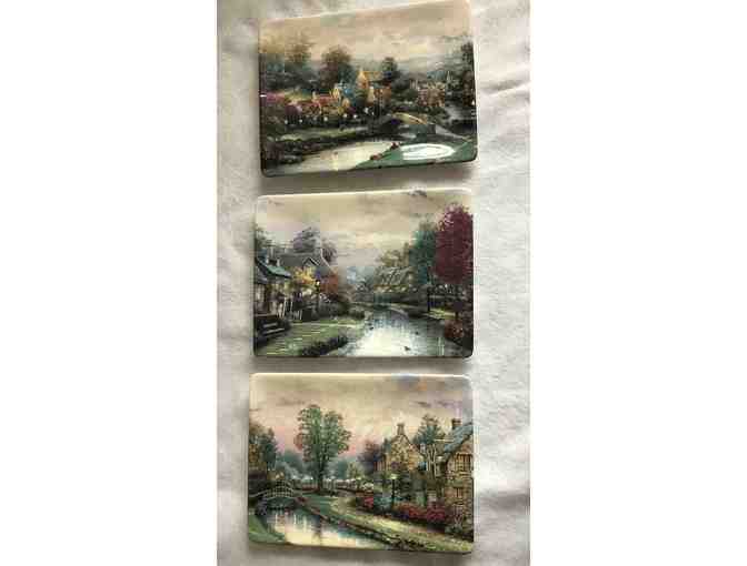 Trio of Thomas Kinkade Lamplight Plates