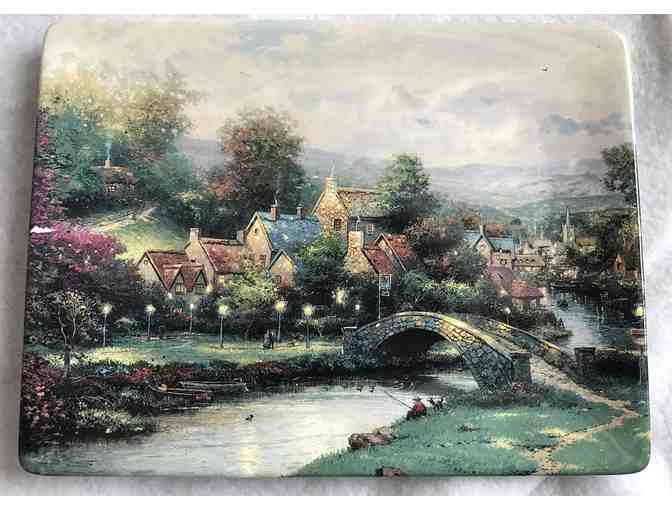 Trio of Thomas Kinkade Lamplight Plates