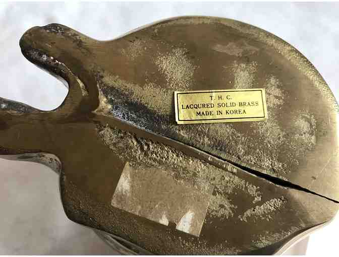 Vintage Lacquered Solid Brass Cat