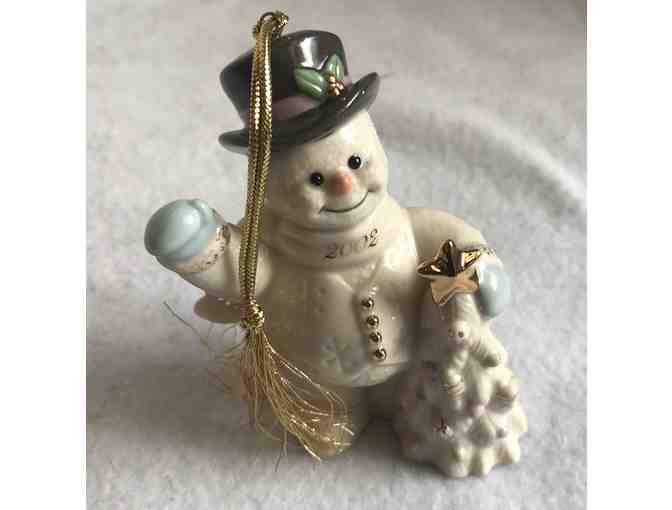 Lot of 2 Lenox Christmas Ornaments - Bear and Snowman
