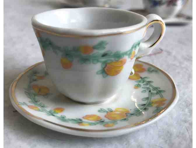 Trio of Tiny Teacups and Saucers