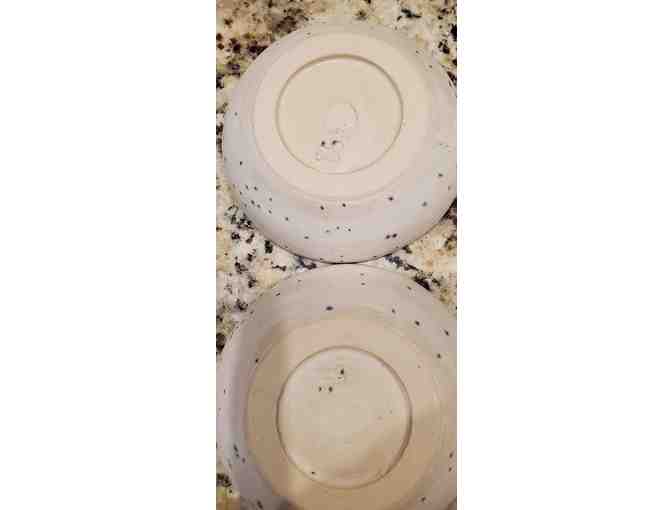 Hand Thrown Cat Dishes- Cream with Kitty Paws