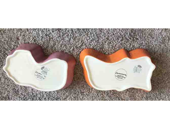 Lot of 2 Cat & Dog Day of the Dead Candy Dishes