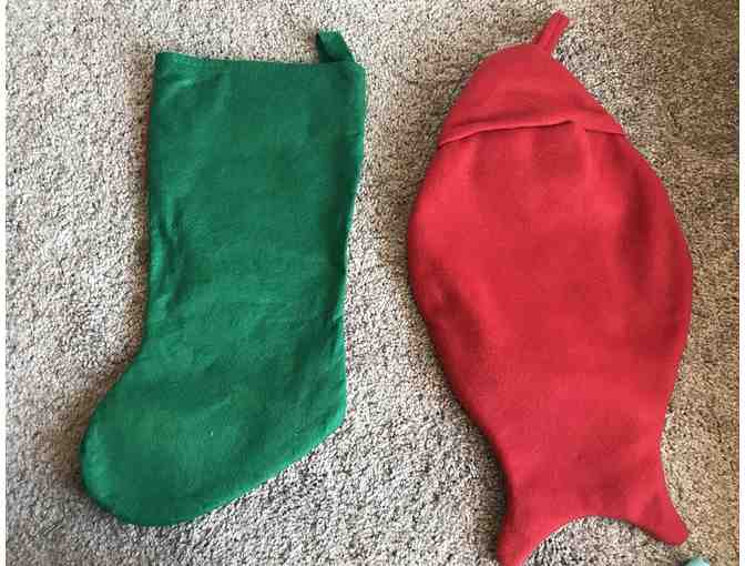 2 Large Cat Christmas Stockings
