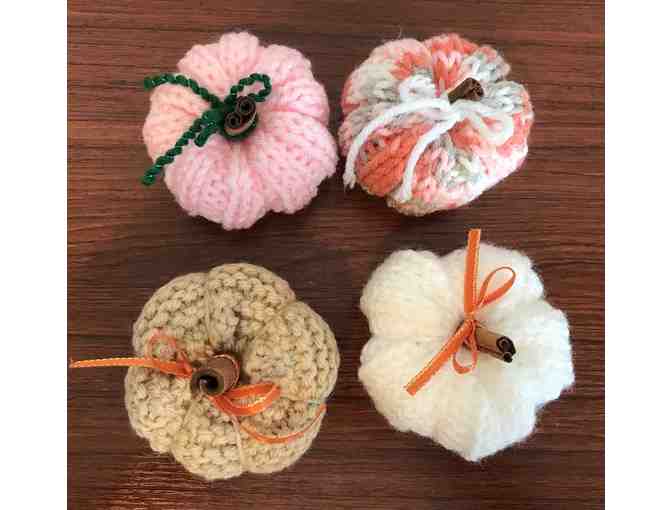 Hand Knit Pumpkins (4) - Lot A