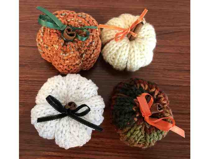 Hand Knit Pumpkins (4) - Lot B