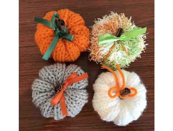 Hand Knit Pumpkins (4) - Lot C