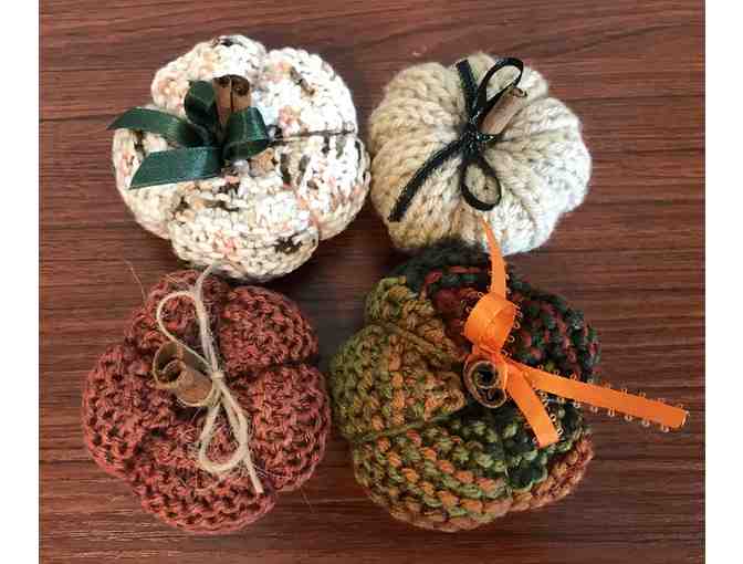Hand Knit Pumpkins (4) - Lot F