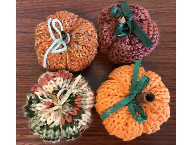 Hand Knit Pumpkins (4) - Lot I