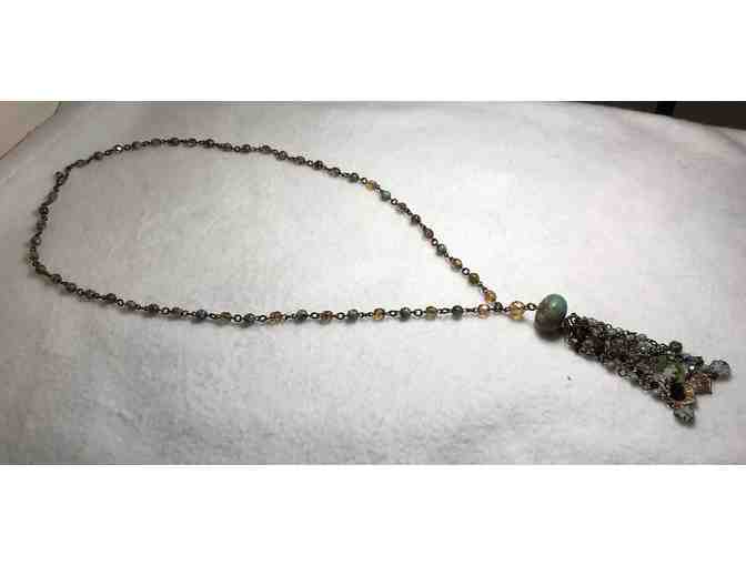 Czech Glass and Turquoise Beaded Necklace