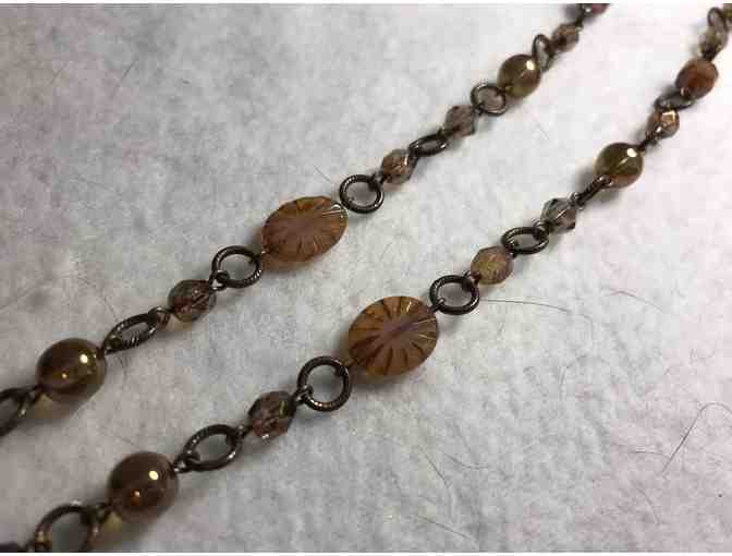 Czech Glass and Faux Pearl Beaded Necklace