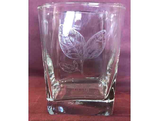 Etched Drinking Glasses - Set of 4 - Herbs