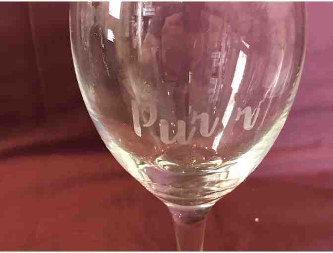 Etched Wine Glass - Purr